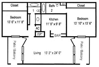 2 Bedroom B2 209 floor plan